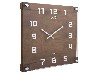 Hodiny wood square glass